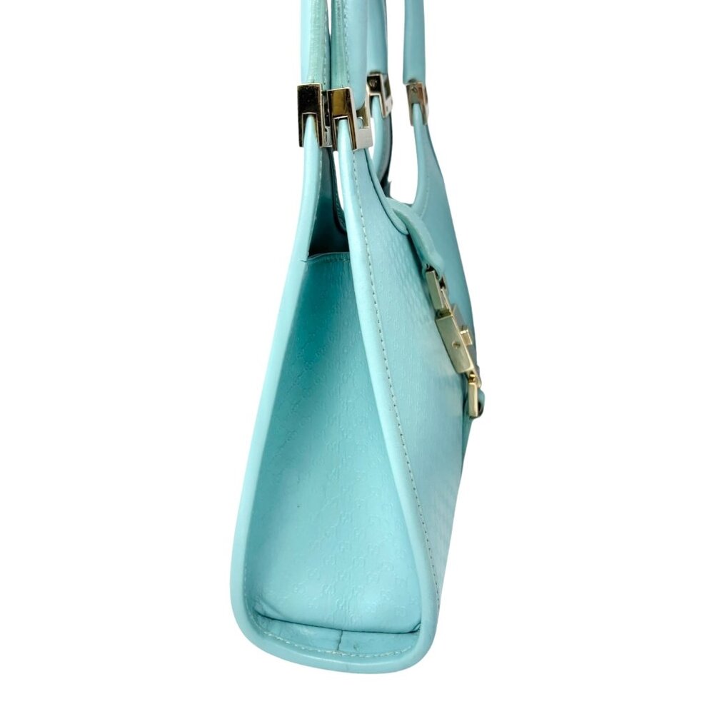 GUCCI Vintage Micro GG Monogram Logo Jackie Mini Tote Bag Mint Blue [105560] - Picture 7 of 14